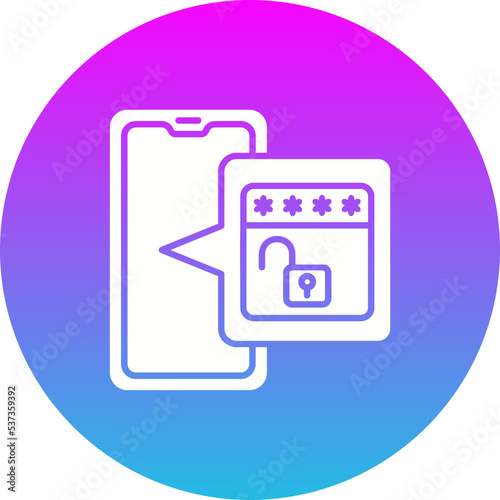 Free Download Unlock Gradient Circle Glyph Inverted Icon - GFXLoad