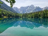 Heavenly view of Laghi di Fusine (Fusine Lakes) in the Julian Alps, Northern Italy