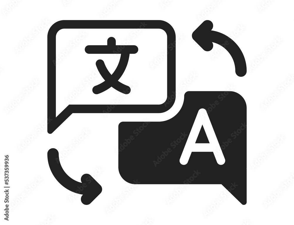 Language translate icon. Online translator. Design for mobile app
