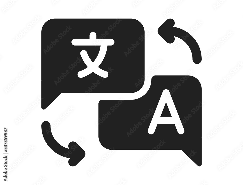 Language translate icon. Online translator. Design for mobile app Language translate icon. Online translator. Design for mobile app