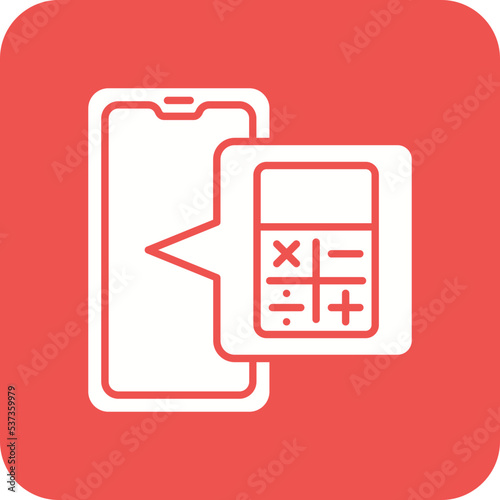 Calculator Multicolor Round Corner Glyph Inverted Icon