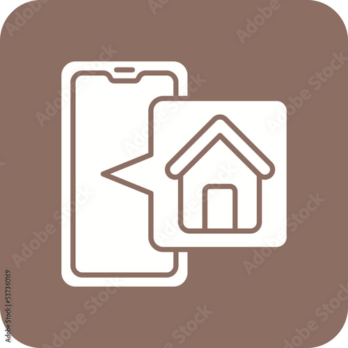 Home Multicolor Round Corner Glyph Inverted Icon