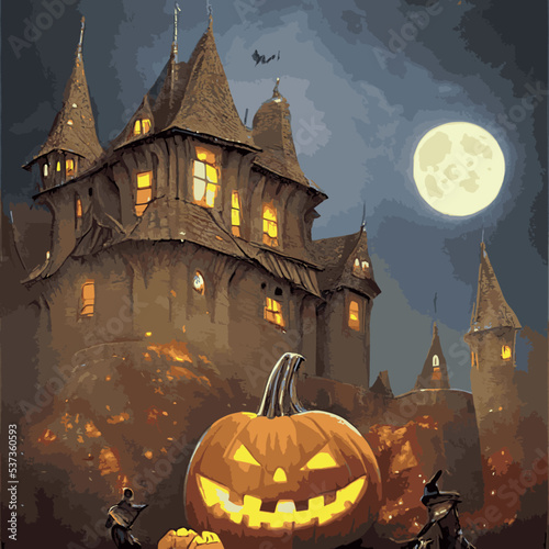 halloween party banner vector template