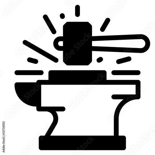 Metalworking glyph icon