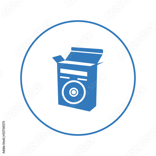 Box disc DVD software pack icon | Circle version icon |