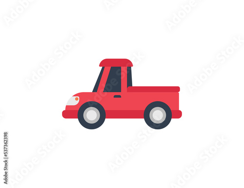Pickup Truck Vector Isolated Emoticon. Pickup Truck Icon