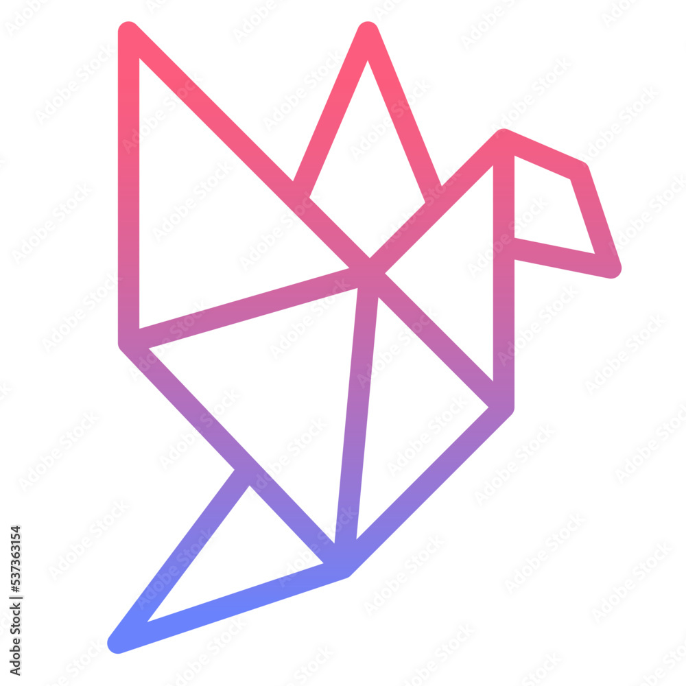 Origami line gradient icon Origami line gradient icon