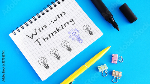 Win win thinking is shown using the text