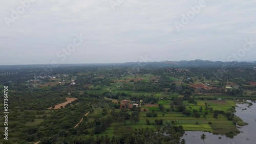 Cinematic 4K view of the Village Shoolagiri. Tamil Nadu, Krishnagiri, India