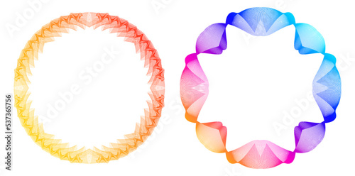 Design elements guilloche. Soft rainbow color. Linear background. polygonal lines. Protective layer for the template of banknotes, diplomas and certificates. Vector illustration EPS 10