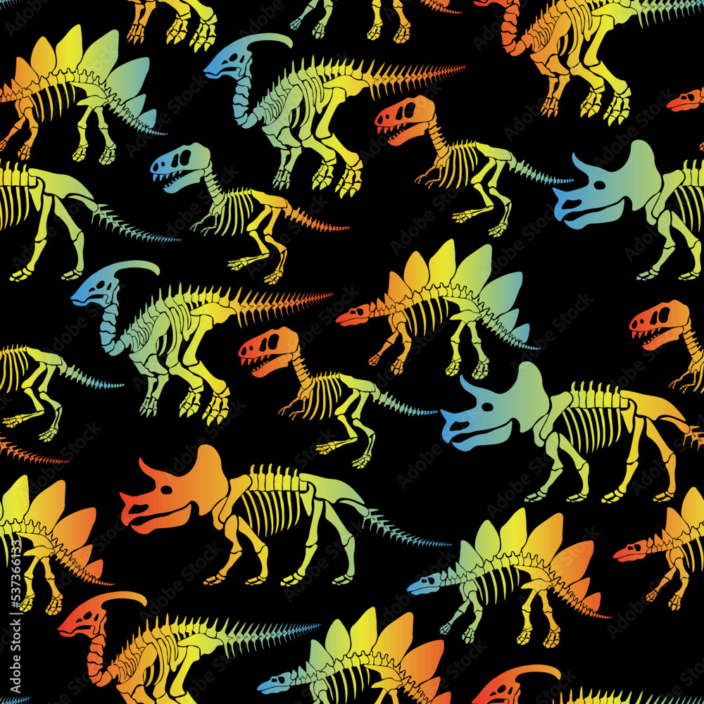 Seamless vector pattern with dinosaur skeleton. Seamless vector pattern with dinosaur skeleton.