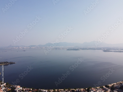 view of the city from the sea Rio de Janeiro drone