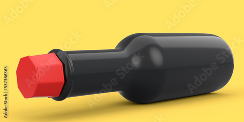Obraz na płótnie Tabasco hot chilli sauce bottle for mexican cuisine on yellow background