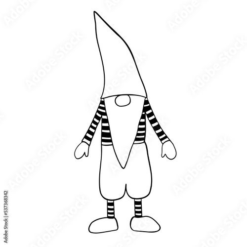 black and white Christmas gnome 