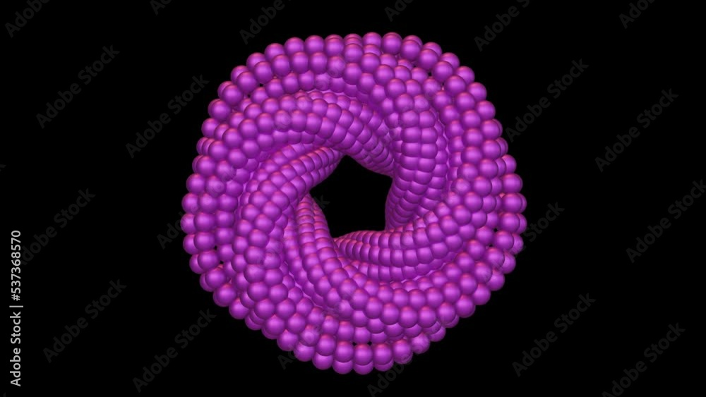 Abstract 3d animation on a black background. Multi-colored balls in the form of a torus that change their color. Magic Möbius strip Abstract 3d animation on a black background. Multi-colored balls in the form of a torus that change their color. Magic Möbius strip