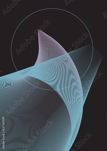Abstract circles and waves. Rytms in color gradients. Movement, energy, perspective, composition.