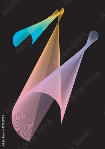 Abstract circles and waves. Rytms in color gradients. Movement, energy, perspective, composition.