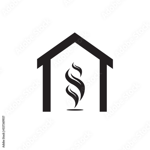 fire furnace icon logo vector design template