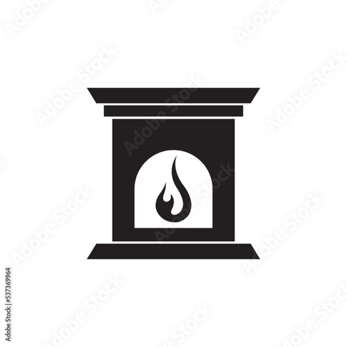 fire furnace icon logo vector design template