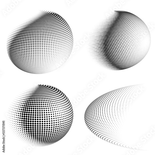 Set Design elements symbol Editable icon - Halftone circles, halftone dot pattern on white background. Vector illustration eps 10 frame with black abstract random dots for technology, electronic
