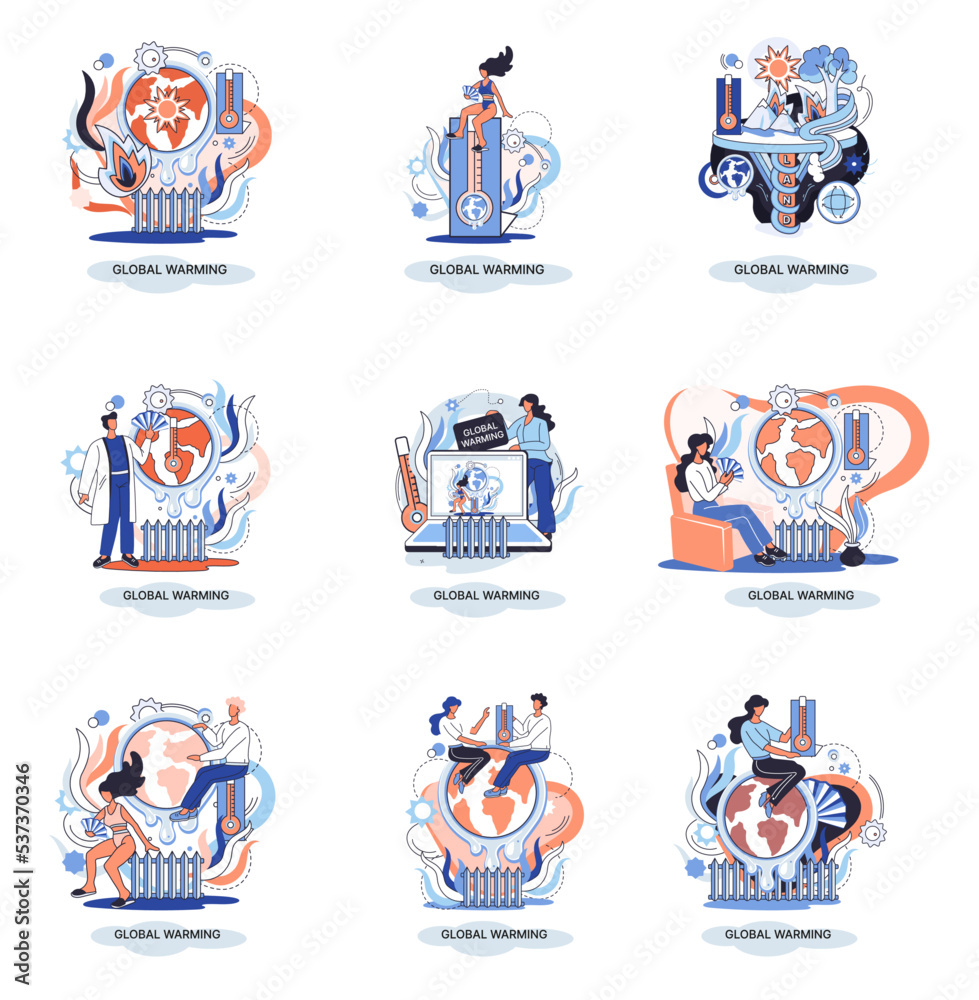 Fototapeta premium Global warming metaphor, human climate change, emissions destroy atmosphere and air, natural disaster, deforestation, global heating, lack of plants and drought. Environmental catastrophe on planet