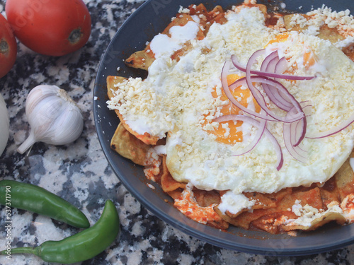 mexican food chilaquiles
 photo