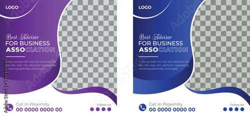 Digital marketing banner with Two color scheme. Corporate Business social media post Layout design template.