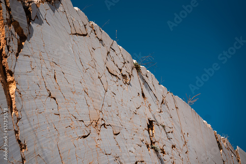 Wall of Cut Marble in Quarry, Yenişehir, Bursa, Türkiye photo