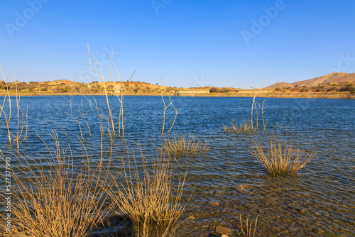 View of the Lake Oanob  holiday resort  Namibia.