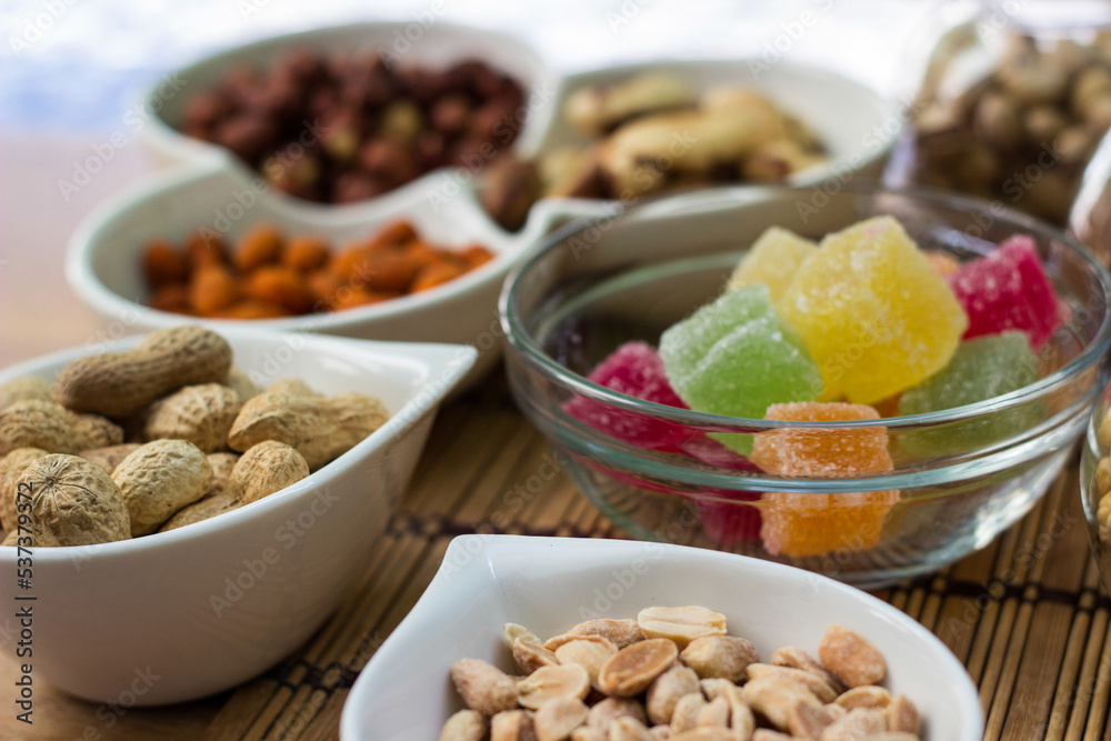 Nuts healthy fat and protein food and snack