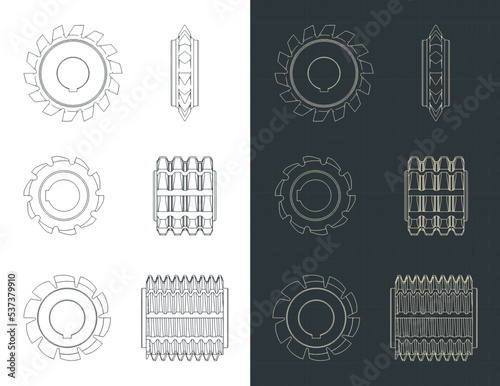 Milling cutters blueprints