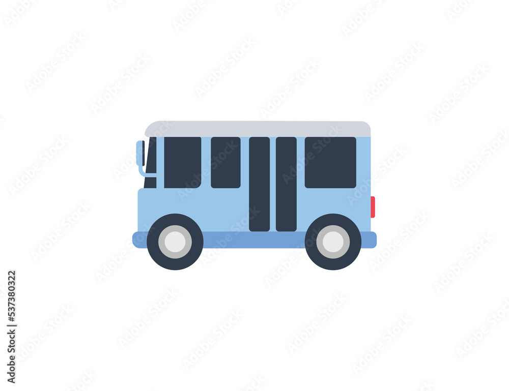 Bus Vector Isolated Emoticon. Bus Emoji. Bus Icon