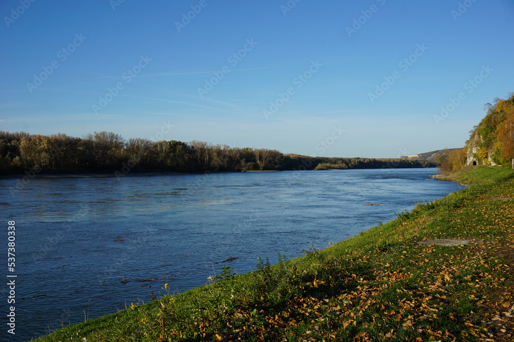 calm walk in river landscape