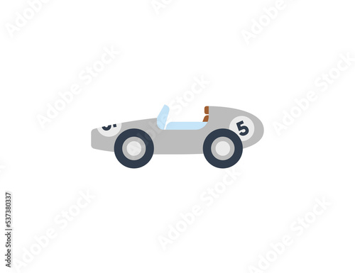Race car vector isolated emoji icon. Racing car emoticon © Stalvalki