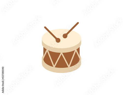 Drum vector isolated icon. Drum emoji illustration. Drum vector isolated emoticon