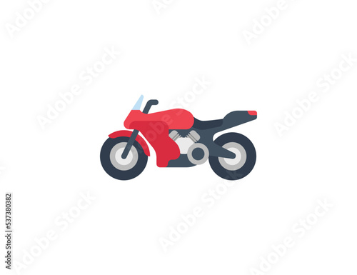Motorcycle Vector Isolated Emoticon. Motorcycle Icon