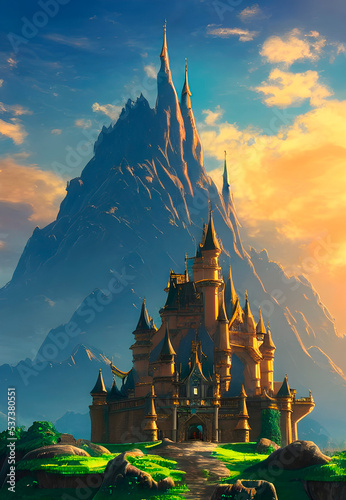 Castle in high mountains with clouds © WabiSabi vibes