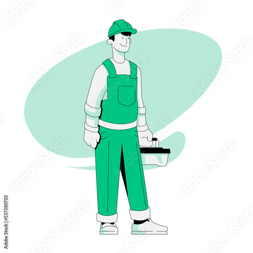 Worker line art