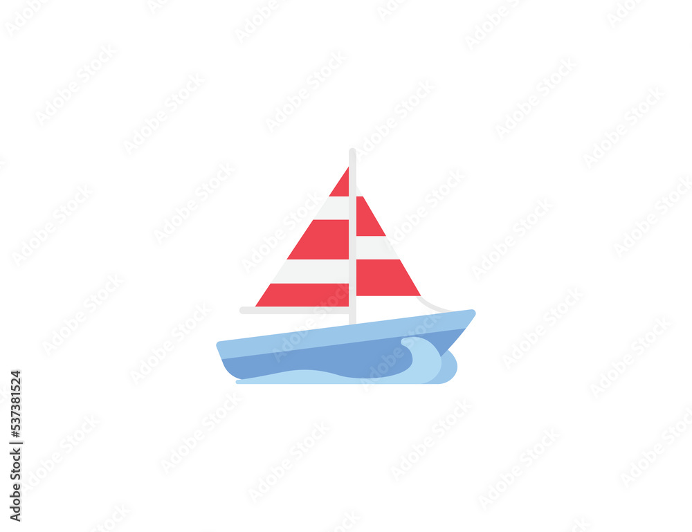 Sailboat Vector Isolated Emoticon. Sailboat Icon Sailboat Vector Isolated Emoticon. Sailboat Icon