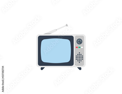Old Television Vector Isolated Emoticon. TV Icon