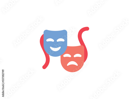 Performing Arts Masks Vector Isolated Emoticon. Theatre Icon