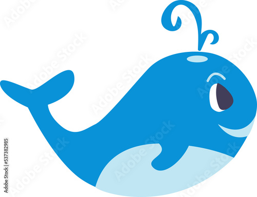 png cartoon blue whale character isolated
