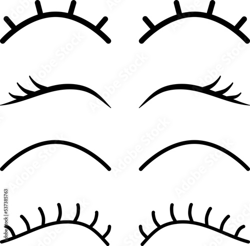 Eyelash vector icon, eye open, look symbol, black outline pictogram. Simple line illustration