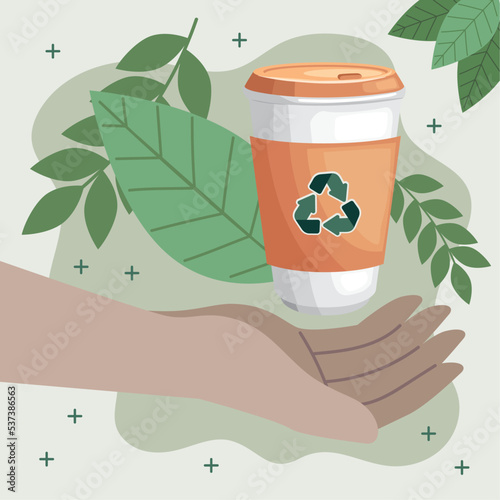 hand with take away pot