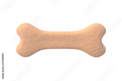 Dog food bone isolated on white background. Top view. 3d render