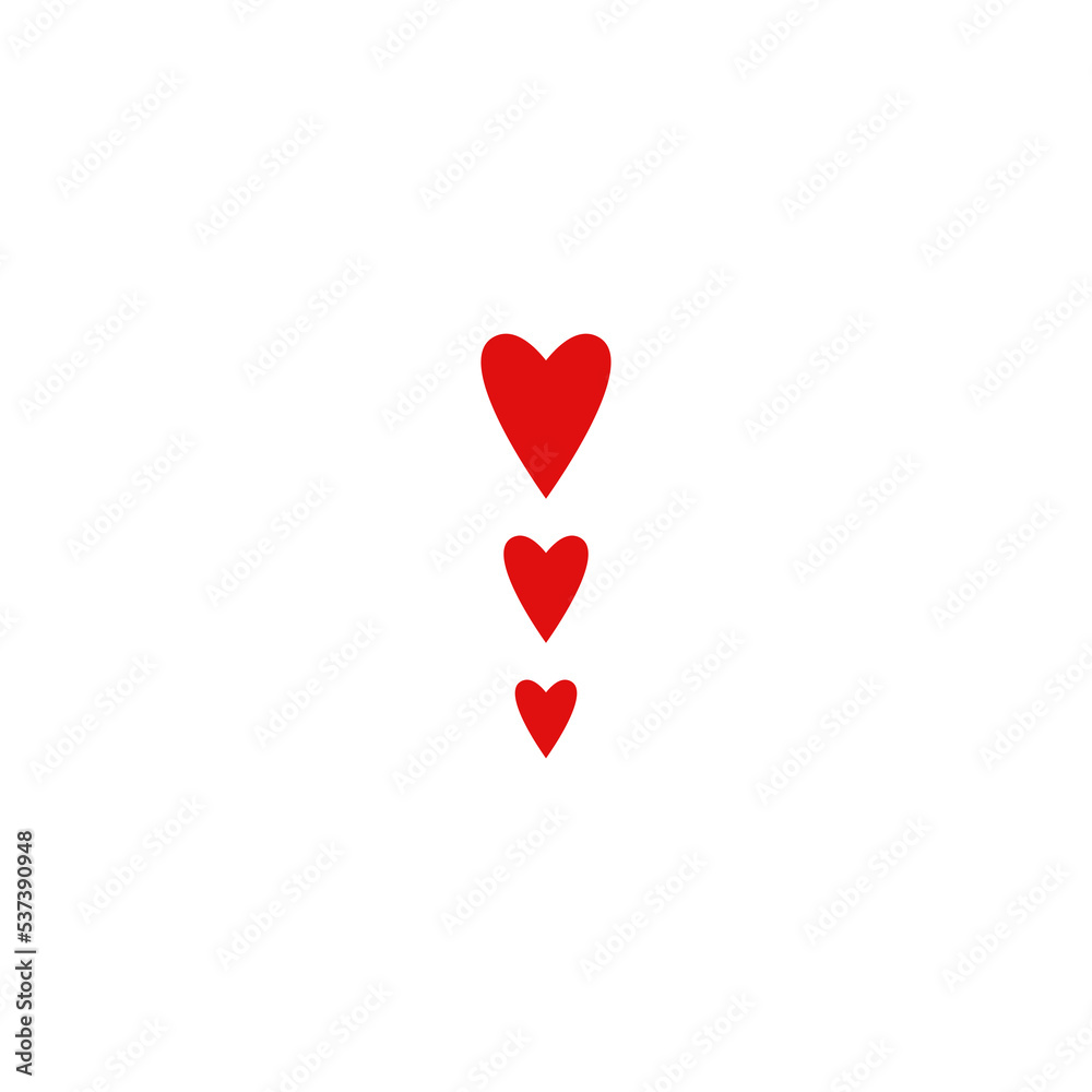 Red hearts flow isolated on white background. Love, romantic icon. Red hearts flow isolated on white background. Love, romantic icon.