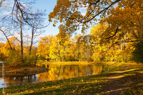 Alexander Park in autumn in October. Background © lindely
