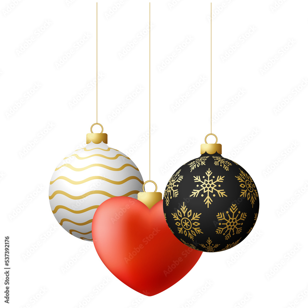 love heart christmas bauble ball