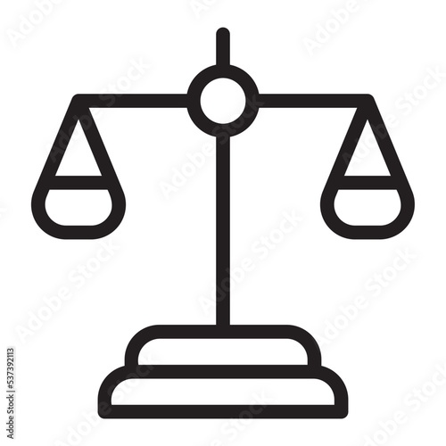 justice scale line icon