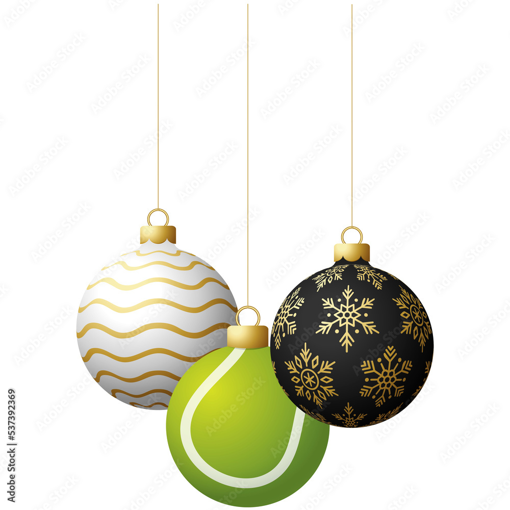 tennis sport christmas ball bauble isolated